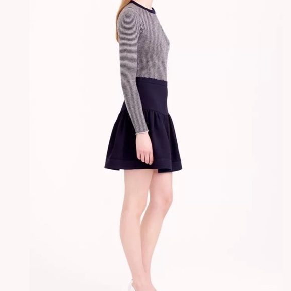 New J. CREW Flounce Skirt Navy Blue Mini career NWT Workwear Academia Career - Picture 3 of 8